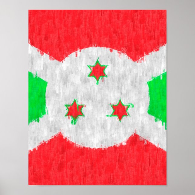 Burundi Oljemålning Teckning Poster (Framsidan)