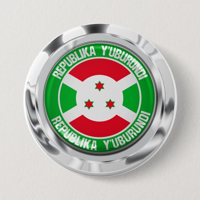 Burundi Round Emblem Knapp (Framsida)