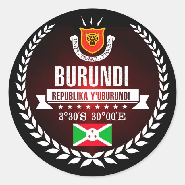 Burundi Runt Klistermärke (Framsida)