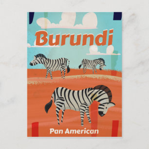Burundi vintage resemapposters vykort