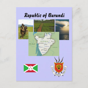 Burundi-vykort för karta vykort