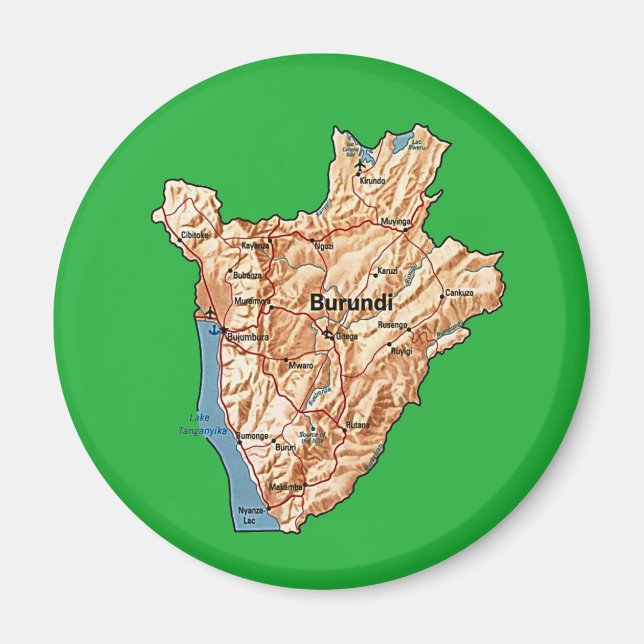 Burundikarta Magnet (Framsidan)