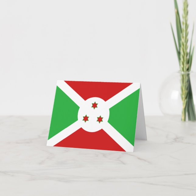 Burundis flag kort (Framsida)