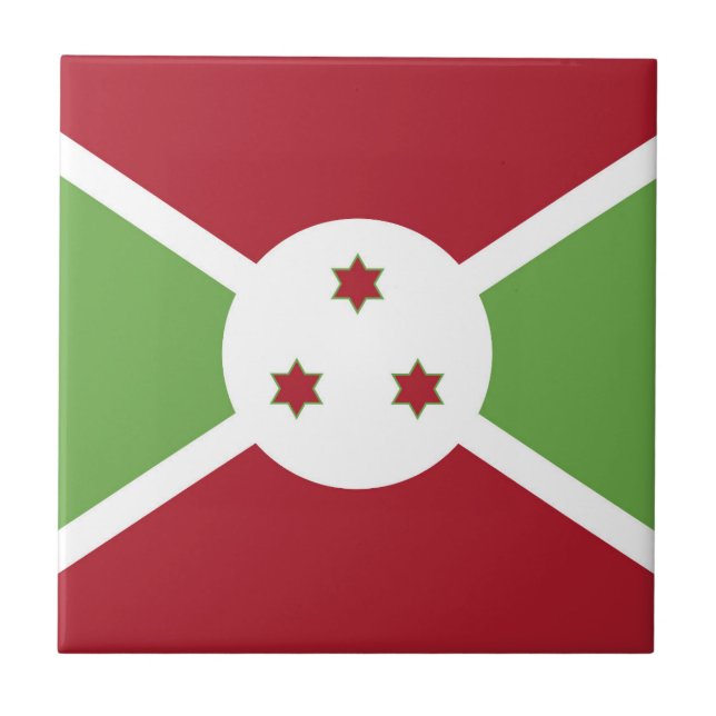Burundis flagga kakelplatta (Framsidan)