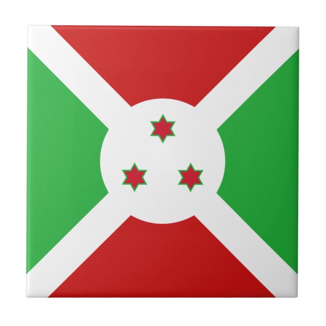 Burundis flagga keramisk platta kakelplatta (Framsidan)