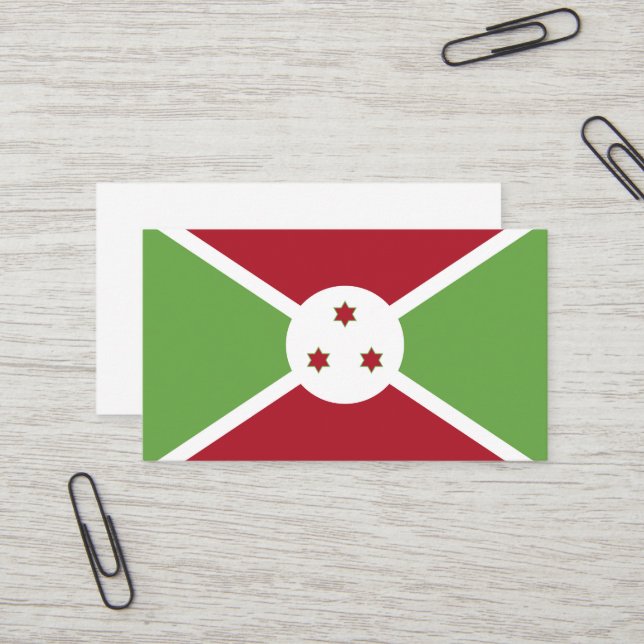 Burundis flagga visitkort (Fram/Back In Situ)