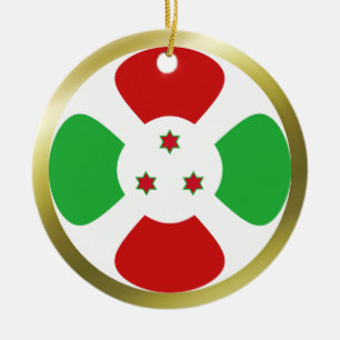Burundis flaggprydnad julgransprydnad keramik