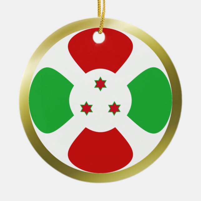 Burundis flaggprydnad julgransprydnad keramik (Framsidan)