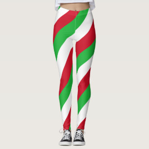 Burundis nationella flagas färger diagonalt randig leggings