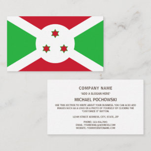 Burundiska Flagga, Burundi-Flagga Visitkort