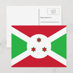 Burundiska Flagga, Burundi-Flagga Vykort