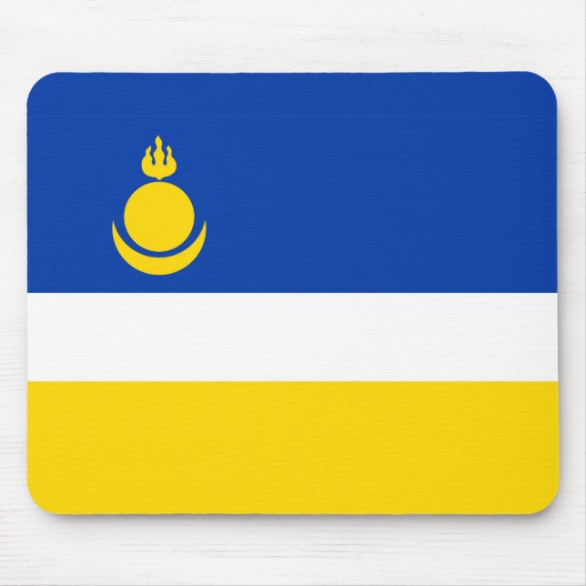 Buryatia flagga Mousepad Musmatta (Framsidan)