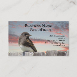 Bus. Card - Bird on Fence at Sunset Visitkort