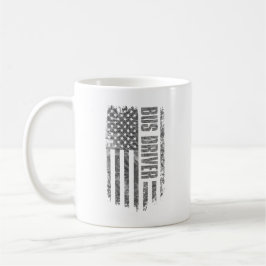 Bus Driver USA Flag Distressed design Kaffemugg