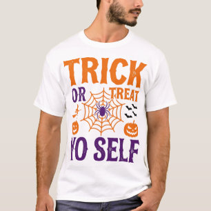 Bus eller Behandla Dig Själv Vintage Halloween Trö T Shirt