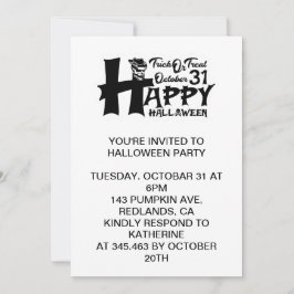 Bus eller besvär! 31 oktober - Glad Halloween Inbjudningar