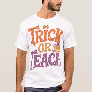 Bus eller bli undervisad Groovy lärare Halloween R T Shirt