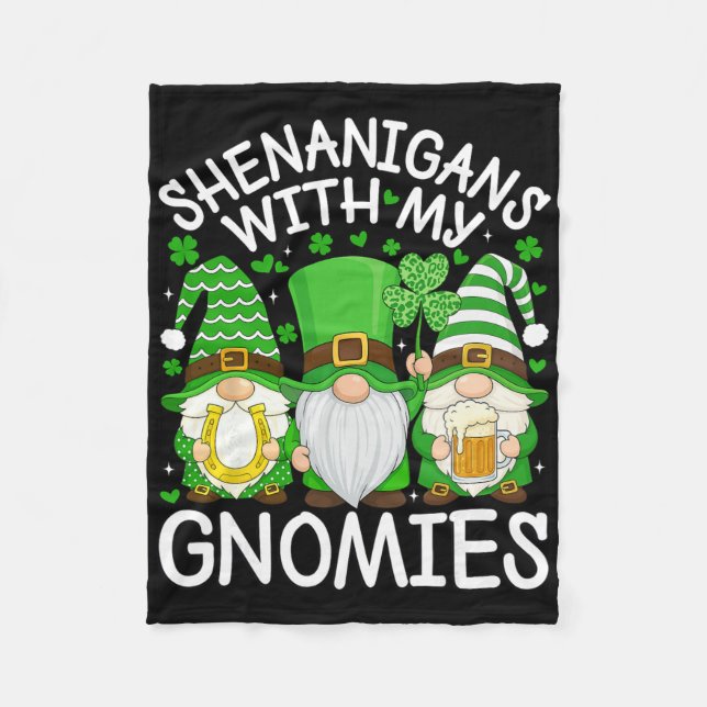 Bus eller galenskap med mina gnomer St. Patricks D Fleecefilt (Framsidan)