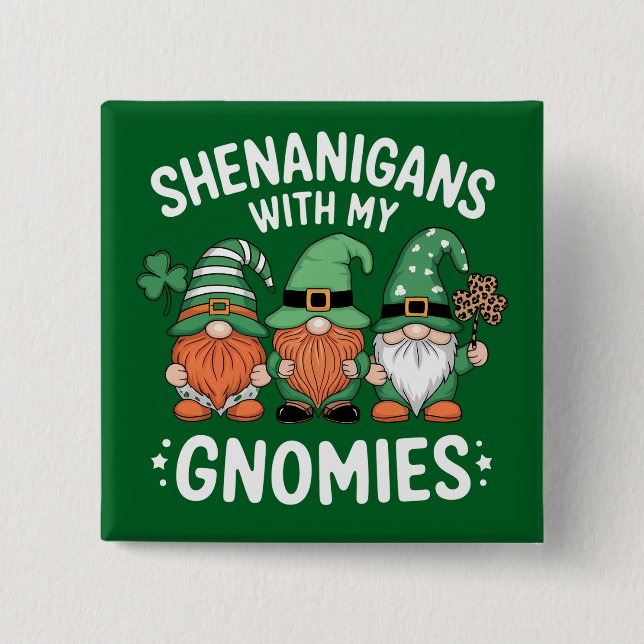 Bus eller galenskap med mina gnomer St. Patricks d Knapp (Framsida)