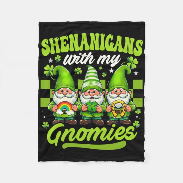 Bus eller galenskap med mina Tomtar St Patricks Da Fleecefilt (Framsidan)