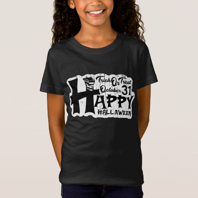 Bus eller godis! 31 oktober - Happy halloween T Shirt (Framsida)