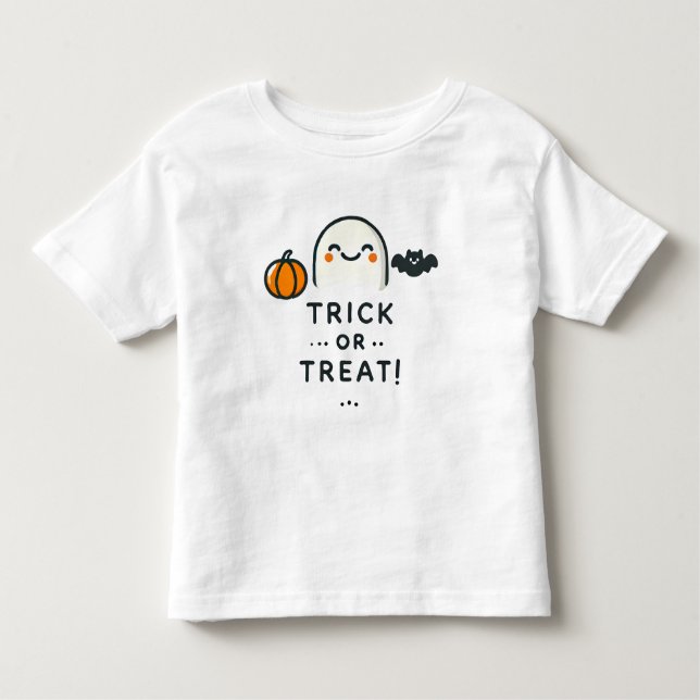 Bus eller godis Baby Halloween T Shirt (Framsida)