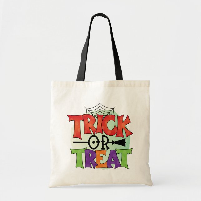 Bus eller godis - Barn Halloween Candy Tote Bag Tygkasse (Framsidan)
