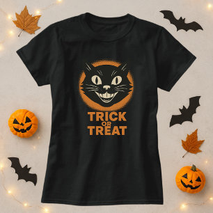Bus eller godis Black Cat Halloween Gift T Shirt