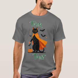 Bus eller godis Black Cat Halloween T-Shirt