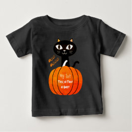Bus eller godis Black Cat Pumpkin Min första Hallo T Shirt