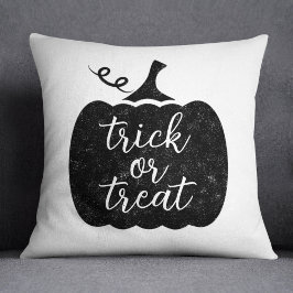 Bus eller godis Black Halloween Pumpkin Kudde
