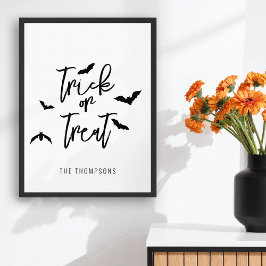 Bus eller godis Black Script med Fladdermus Hallow Poster