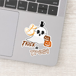 Bus eller godis Boo med ryggkatt och Pumpkin Klistermärken