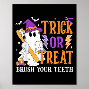 Bus eller godis borsta din tjugona Cute Ghost Hall Poster