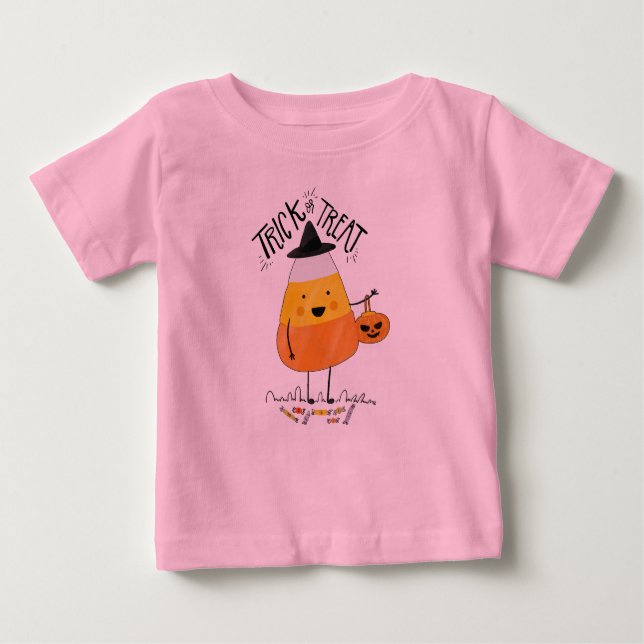 Bus eller godis Candy corn Halloween | Bodykostym T Shirt (Framsida)