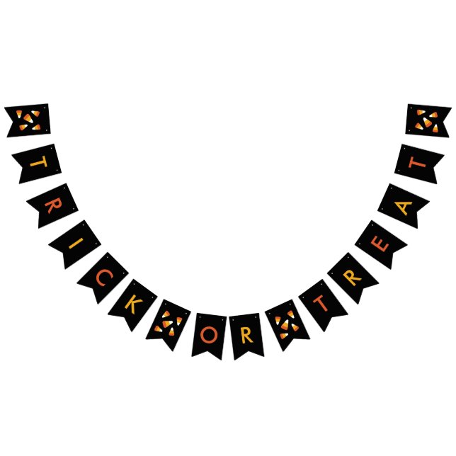 Bus eller godis Candy corn Halloween fest Vimplar (Alla)