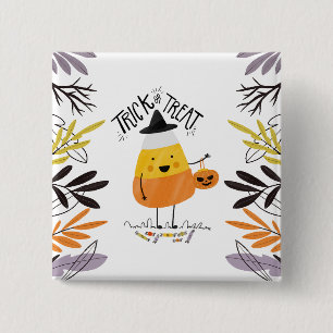 Bus eller godis Candy corn Halloween   Knapp