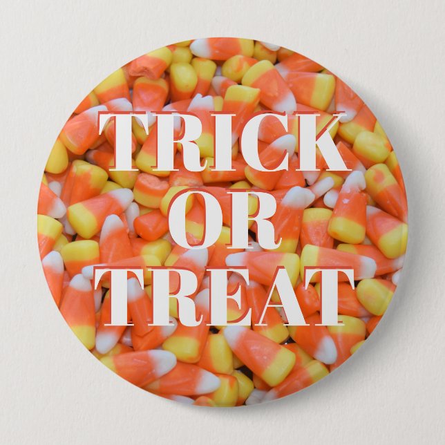 Bus eller godis - Candy corn - Halloween Knapp (Framsida)