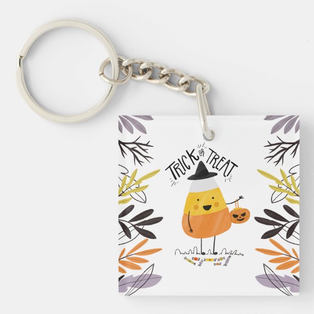 Bus eller godis Candy corn Halloween | Nyckelkedja (Framsidan)