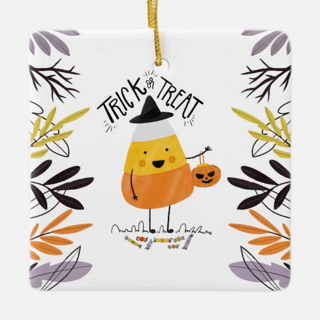 Bus eller godis Candy corn Halloween | Ornament (Framsida)