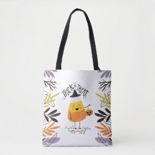Bus eller godis Candy corn Halloween Tote Bag Tygkasse