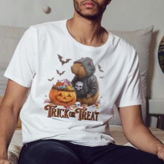 Bus eller godis Capybara Halloween Funny T Shirt