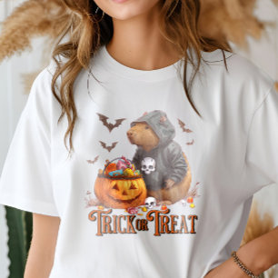 Bus eller godis Capybara Halloween Funny T Shirt