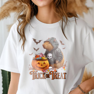 Bus eller godis Capybara Halloween Funny T Shirt