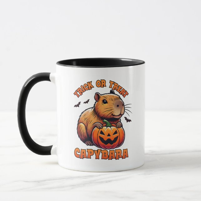 Bus eller godis Capybara Halloween Mugg (Vänster)