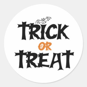 Bus eller godis, Coola Halloween-dekal Runt Klistermärke