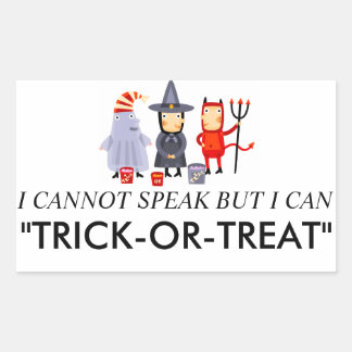 Bus eller godis Costume Stickers Rektangulärt Klistermärke