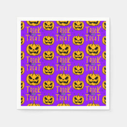 Bus eller godis Creepy Pumpkins Halloween fest Pappersservett
