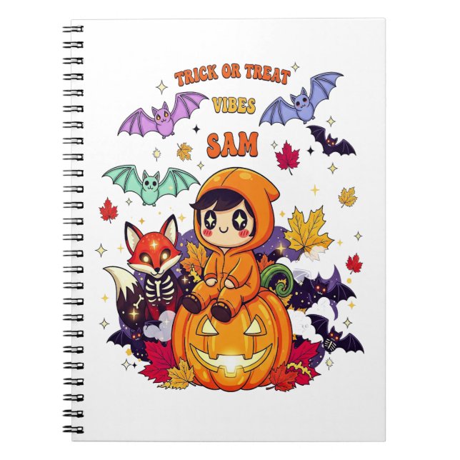 Bus eller godis Cute Halloween Anteckningsbok (Framsidan)