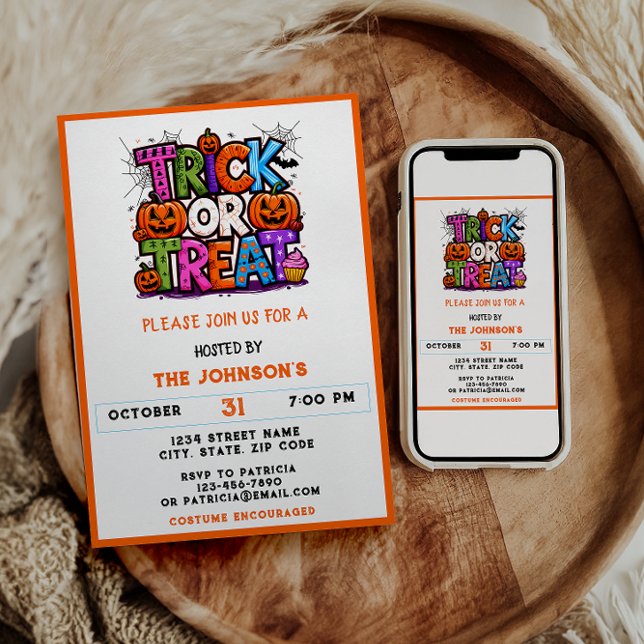 BUS ELLER GODIS | Cute Halloween Bash Party Inbjudningar (Skapare uppladdad)